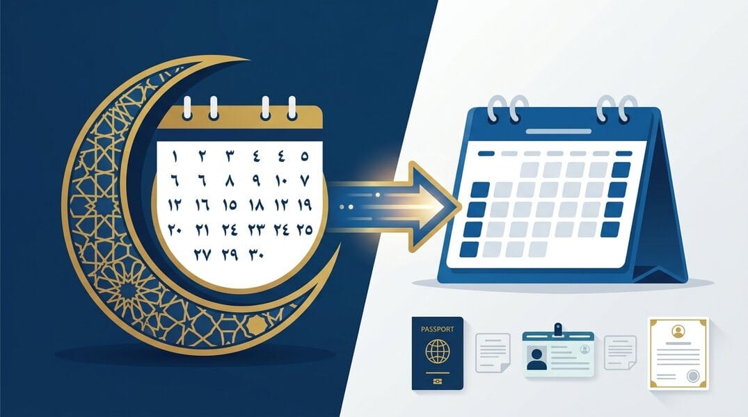 تحويل تاريخ الميلاد من هجري إلى ميلادي للوثائق الرسمية